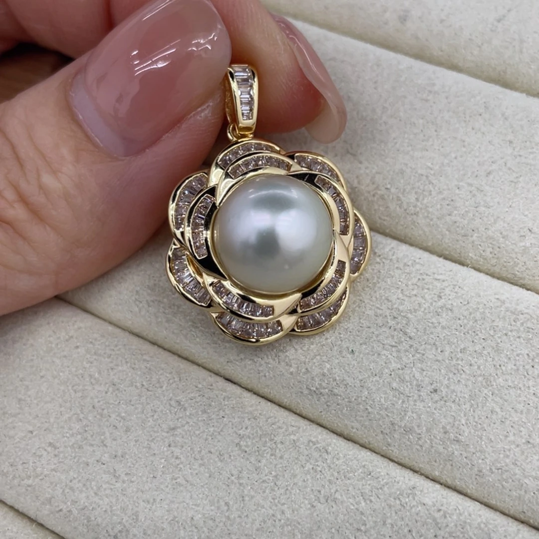 海水珍珠银S925镶嵌颈饰