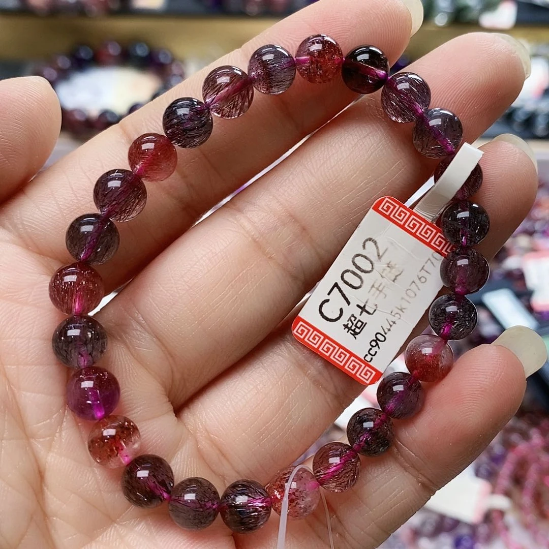 未镶嵌手链水晶7.4黑加仑超七C7002