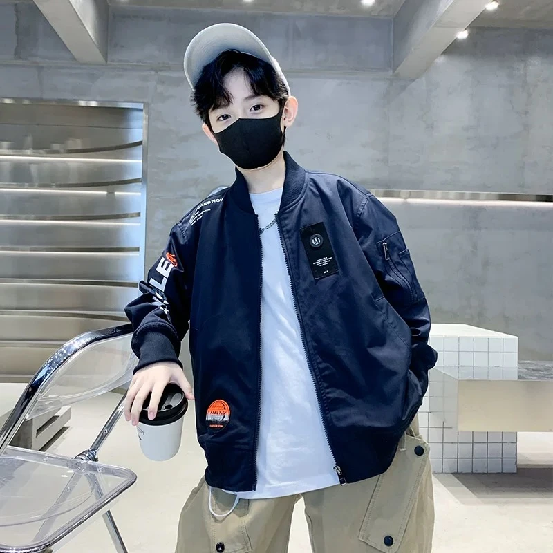 男童夹克衫春秋款2024新款童装韩版洋气棒球服外套