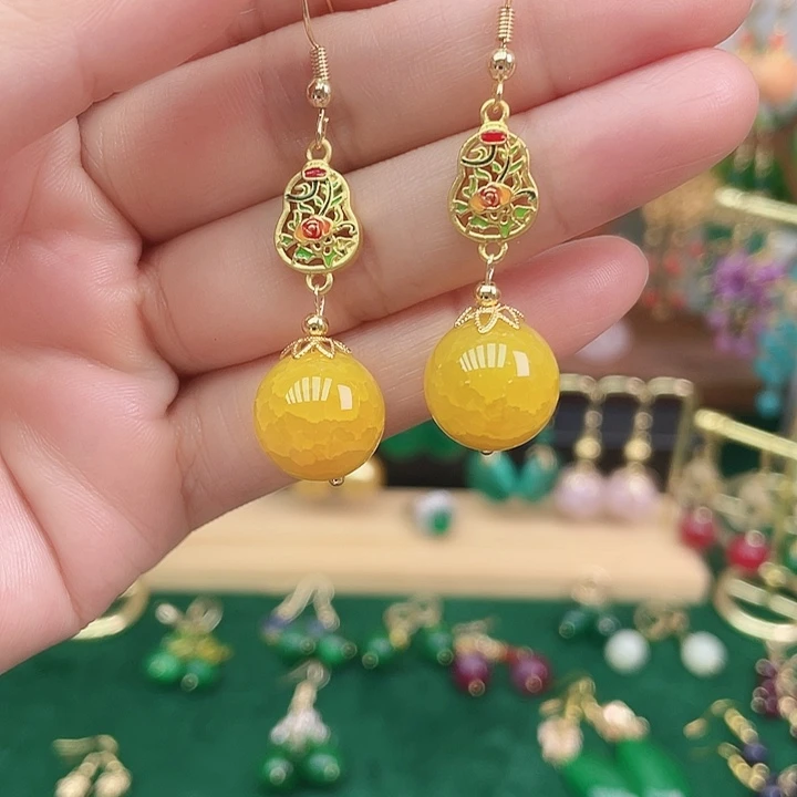 合金耳饰玛瑙/玉髓