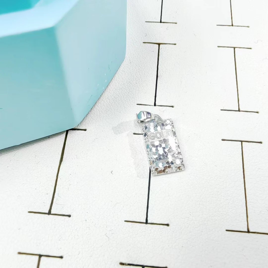 PT950铂金吊坠 碎碎冰金砖铂金吊坠     简约时尚