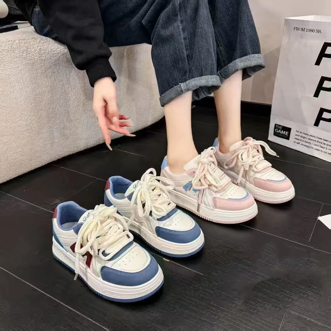 【7756】新疆跃哥鞋品小白鞋2025新款学生百搭板鞋厚底休闲鞋低帮