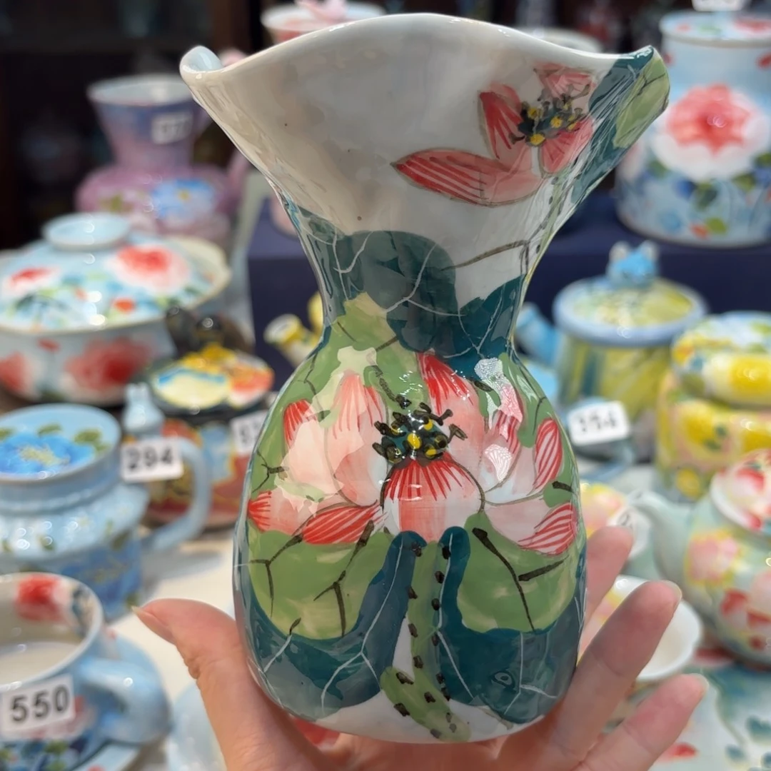 瓷片景德镇手绘高温釉下彩陶瓷茶具