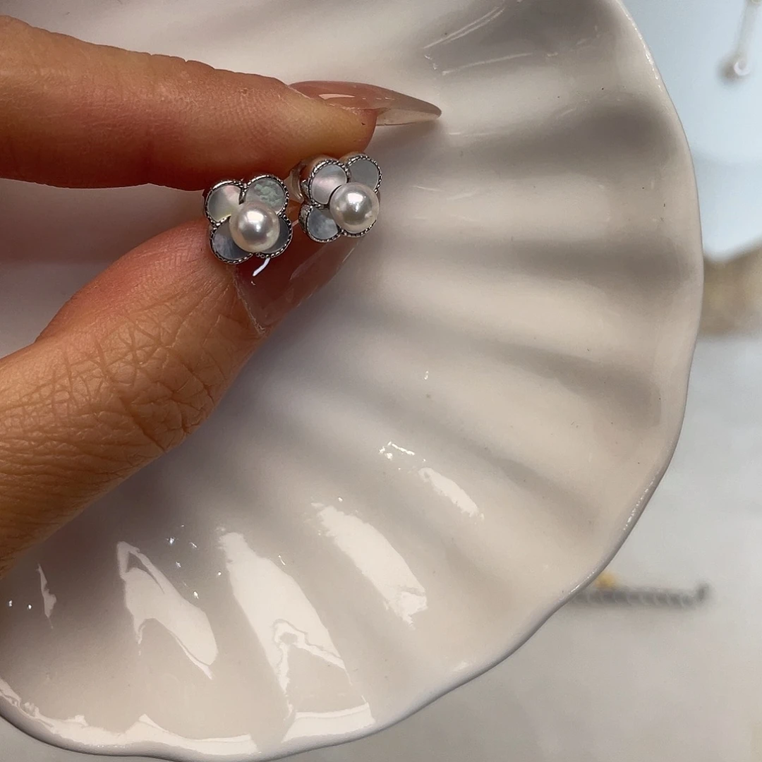 耳饰海水珍珠银S925镶嵌