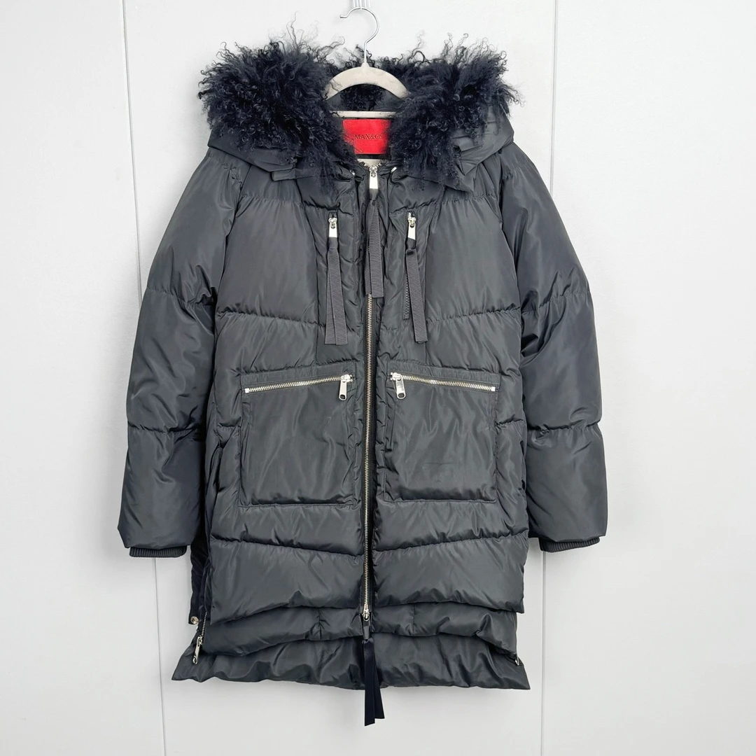 99新 MaxMara 38码/Maxmara maxco毛领羽绒服/98新/jm09678