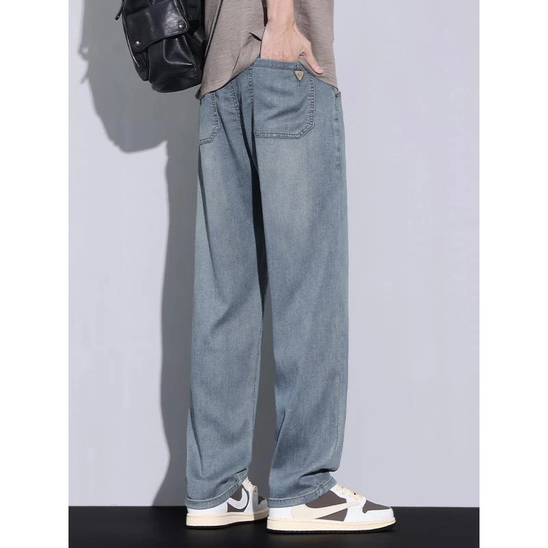 ZaSaFran~轻奢潮牌美式牛仔裤男美式高街复古宽松直筒休闲裤秋季