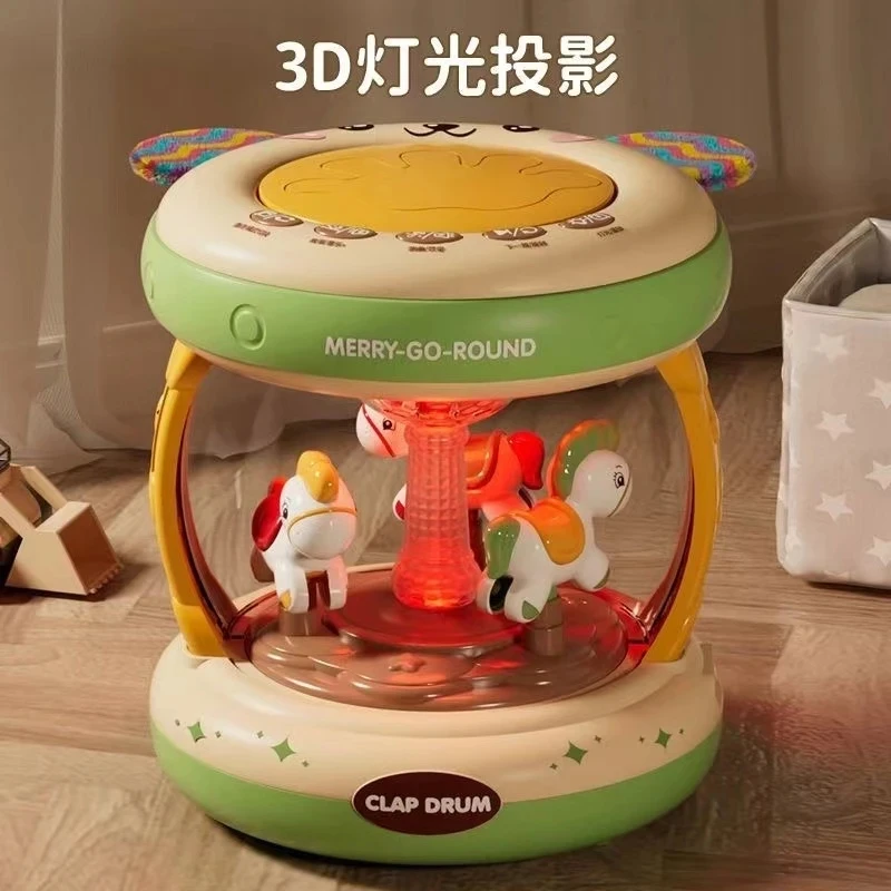 旋转木马手拍鼓婴儿玩具音乐拍拍鼓早教益智6月以上宝宝0-1岁礼物
