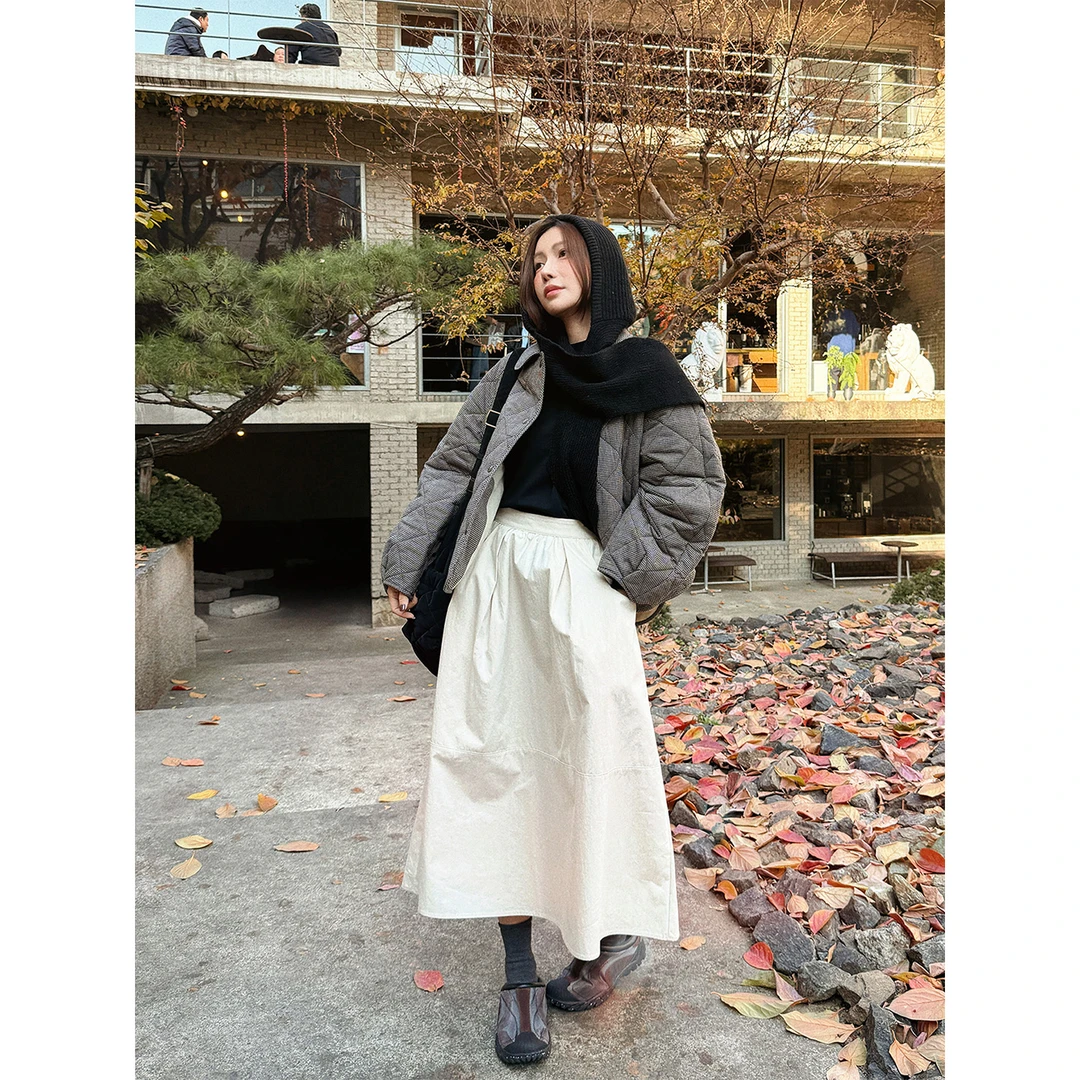 【唐悠悠】回馈四季裙子！高支高密棉锦花苞A字半身裙女简约裙子