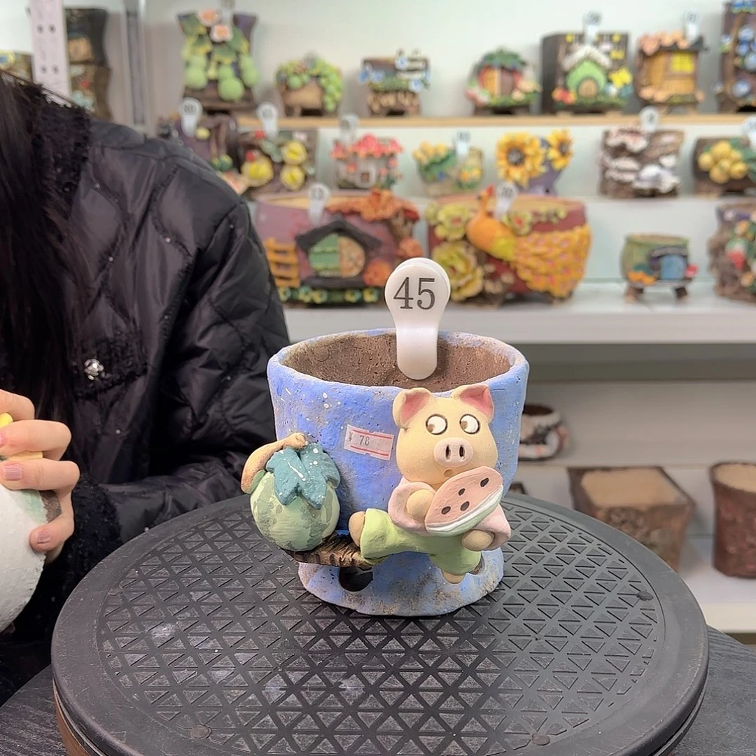 本默花器麦饭石花盆