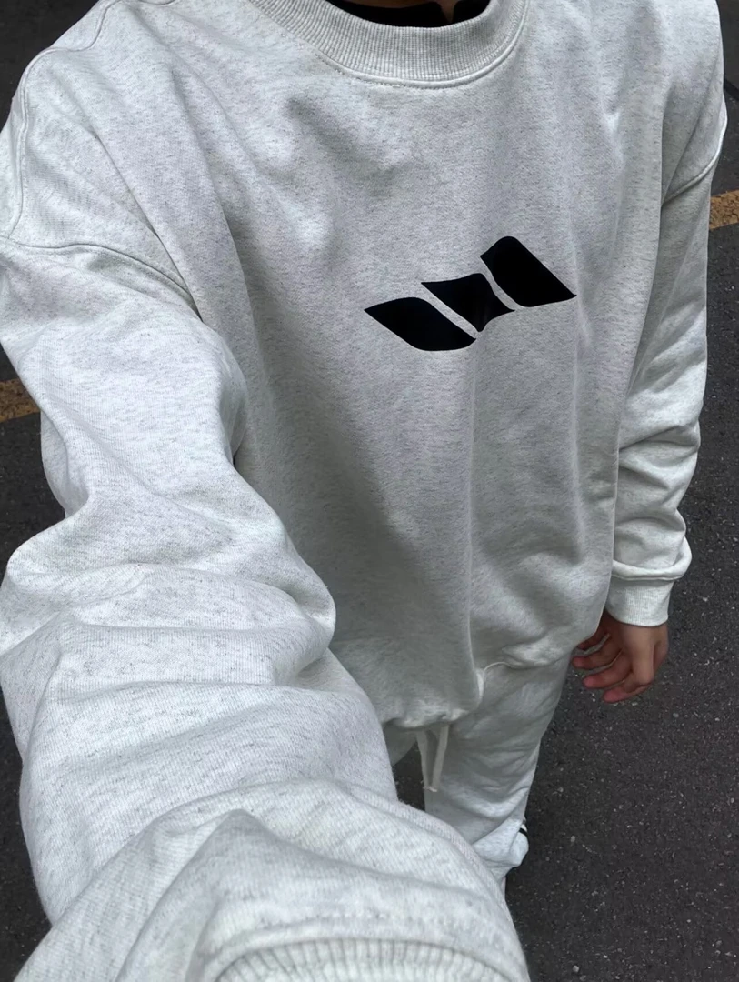 【重磅华棉】cleanfit简约美式宽松圆领卫衣休闲百搭时尚秋冬印花