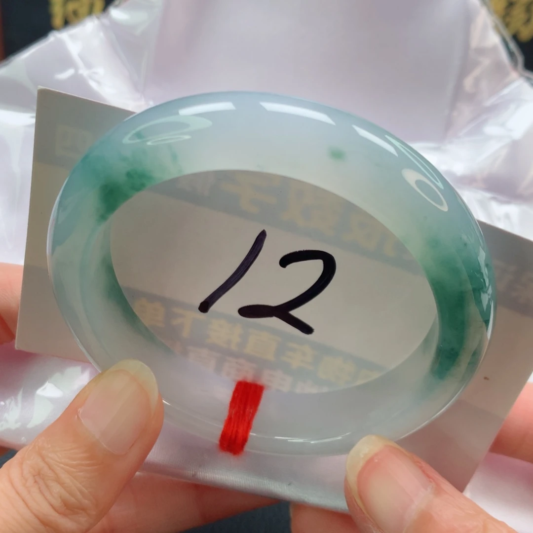 未镶嵌手镯翡翠正圈冰胶润飘花0毛孔强推
