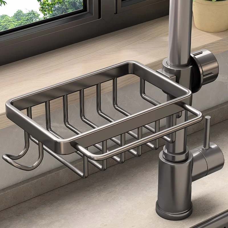 厨房洗碗洗菜池水槽用品家用抹布海绵沥水挂篮收纳架