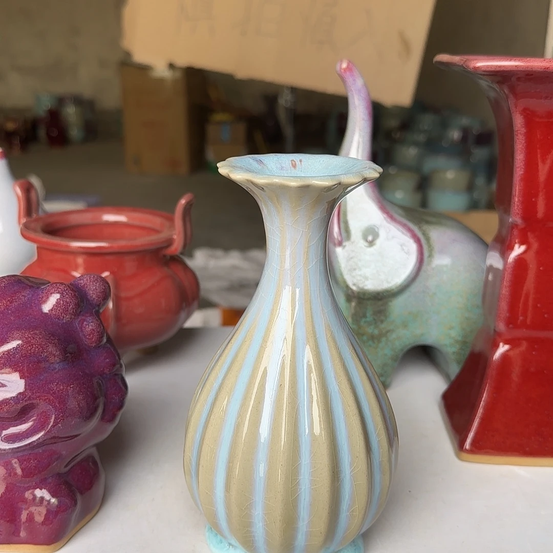 陶摆件郑家钧窑摆件微瑕