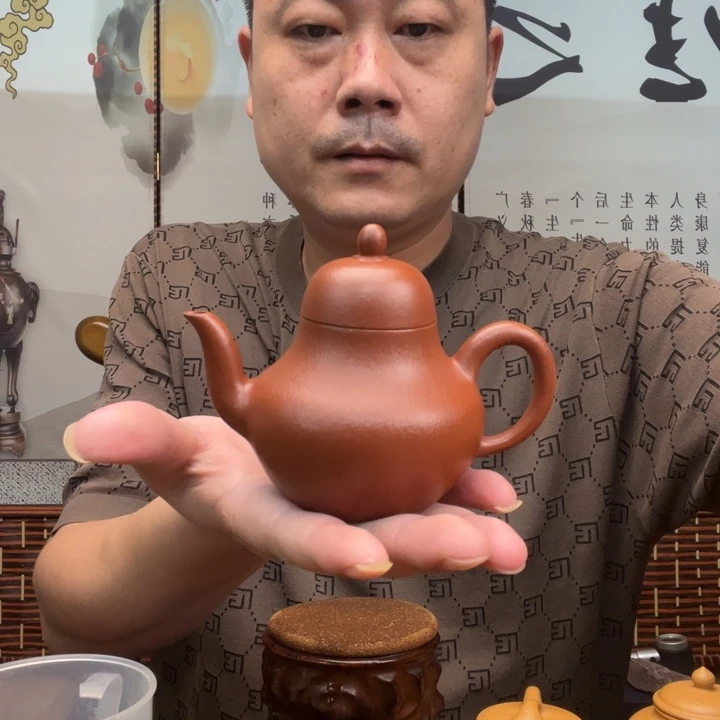 茶壶紫砂原矿朱泥全手工思婷200毫升左右