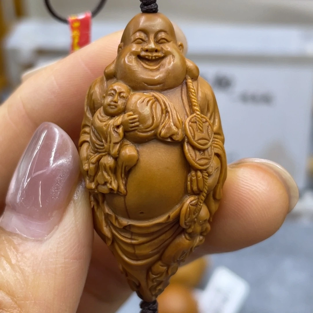 橄榄核吊坠三子弥勒