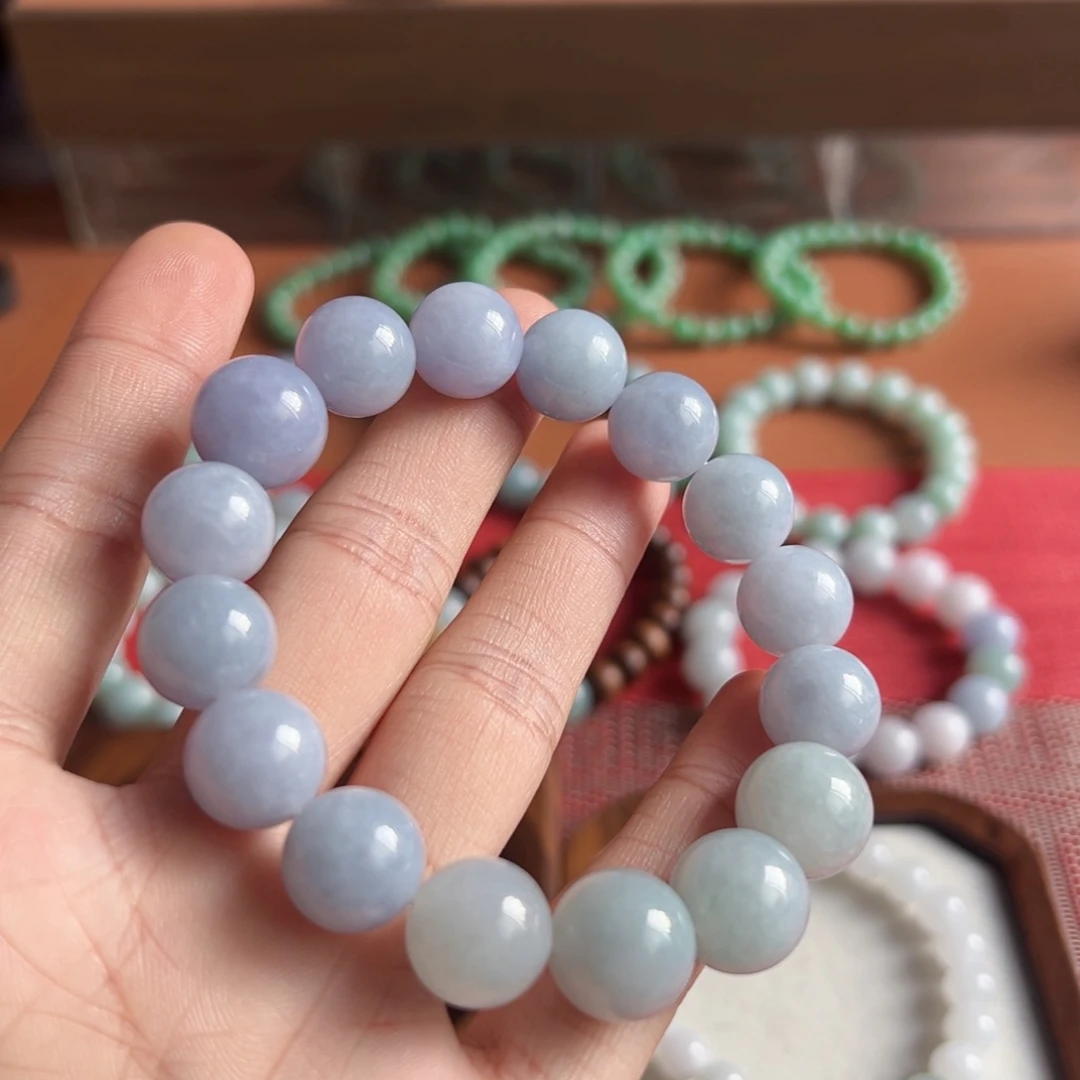 翡翠未镶嵌手串翡翠手串卡12.7mm