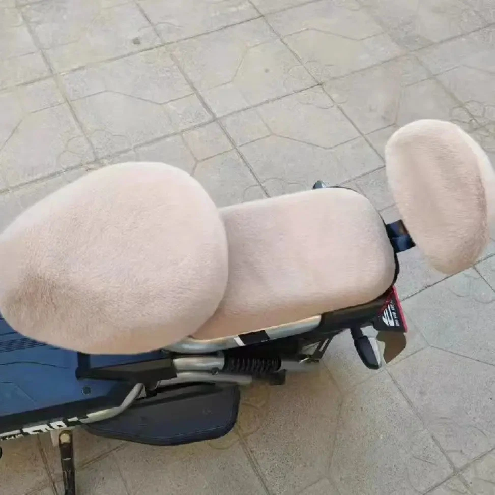 毛绒电动自行车座套冬季加绒加厚保暖款防寒通用款电瓶车坐垫套