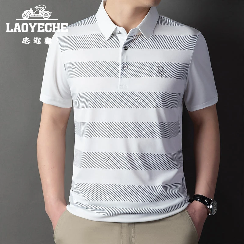 【条纹POLO衫】老爷车春秋新款爆款男士翻领套头上衣中青年短袖T恤
