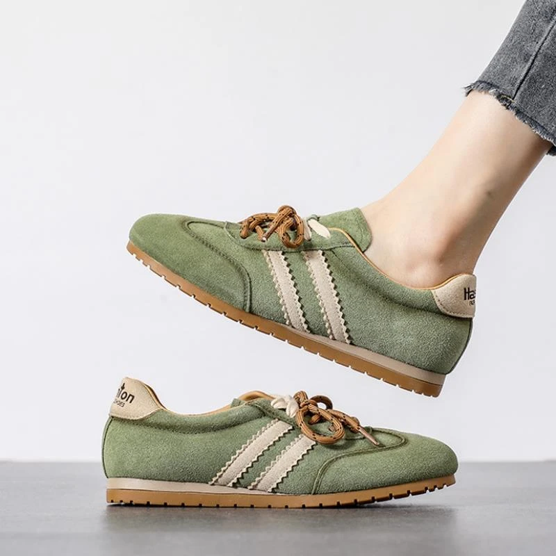 西班牙小众品牌PVKB复古德训鞋女真皮软底阿甘鞋平底舒适运动鞋