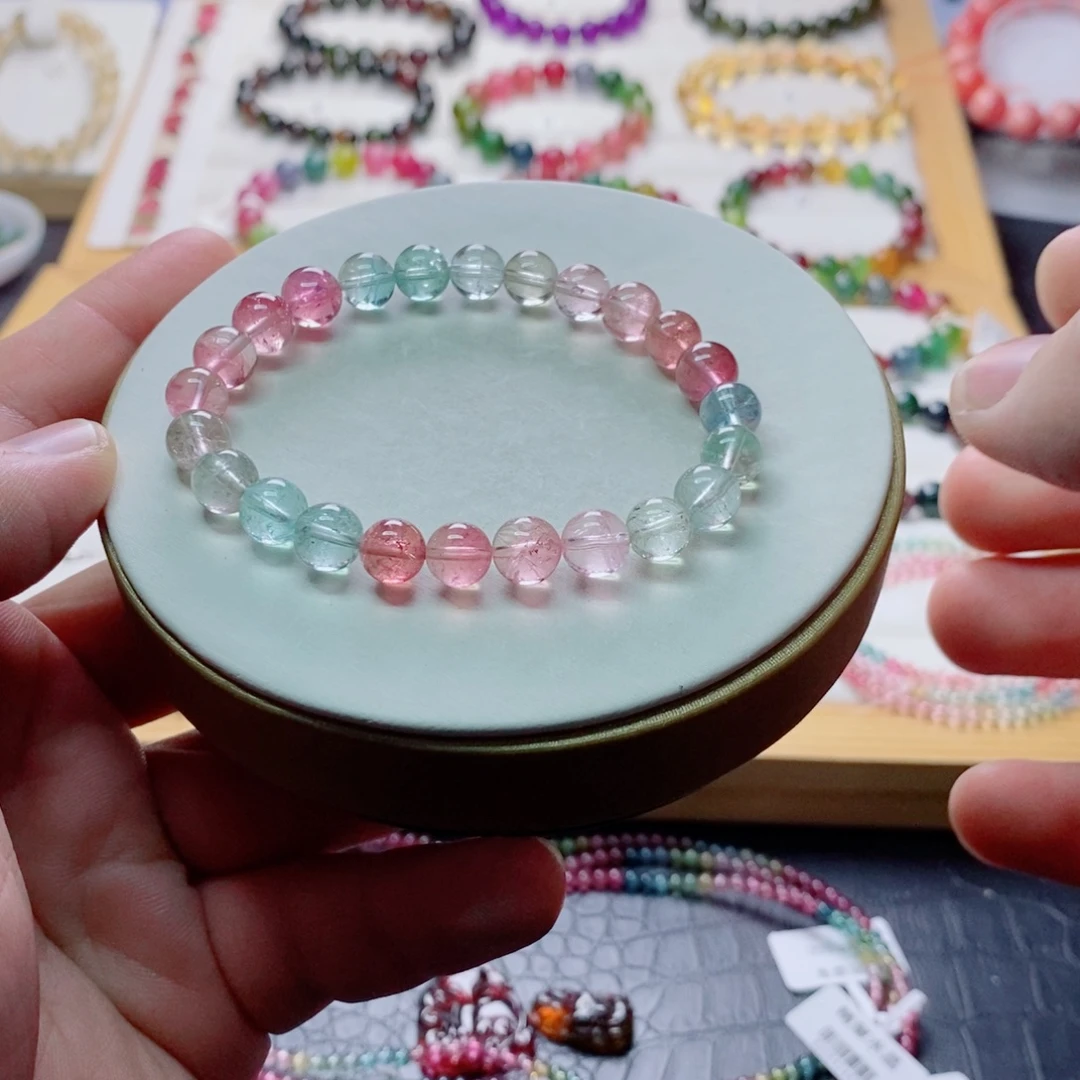 碧玺手链碧玺未镶嵌