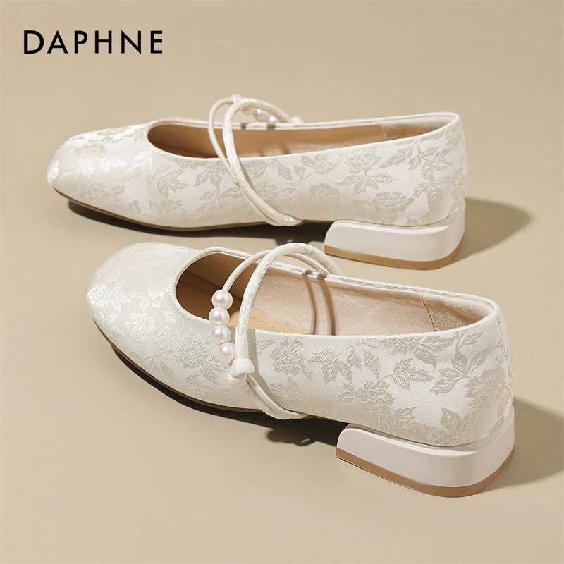 达芙妮小香风玛丽珍女鞋2025新款春夏季新中式国风鞋低跟浅口单鞋