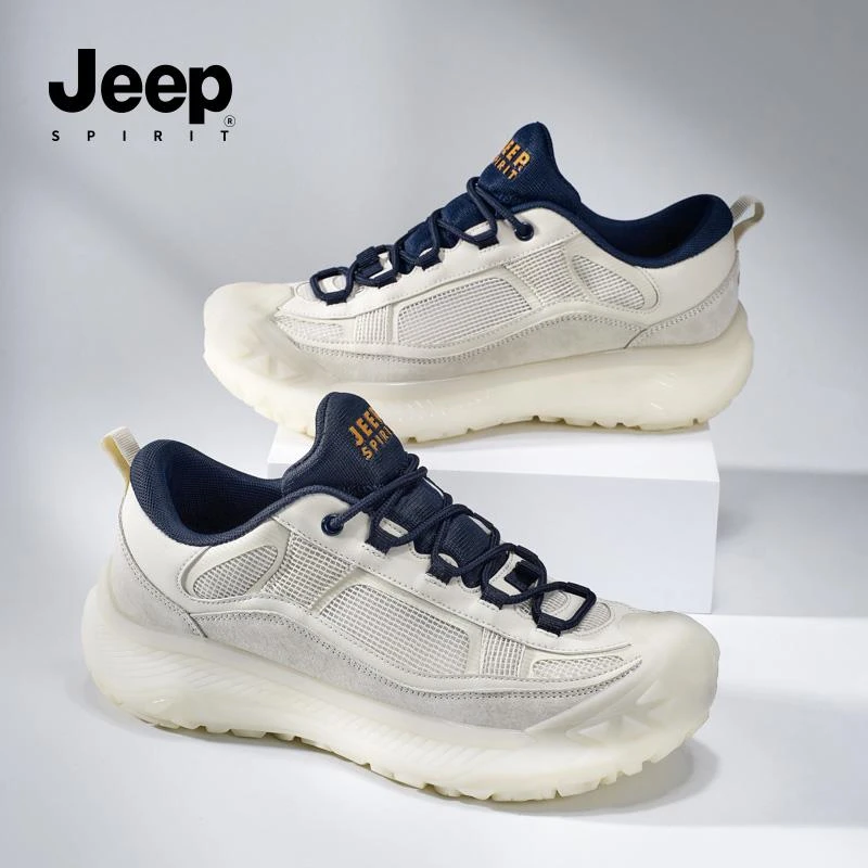 JEEPSPIRIT吉普男鞋2025春季新款时尚耐磨休闲鞋户外鞋运动透气鞋