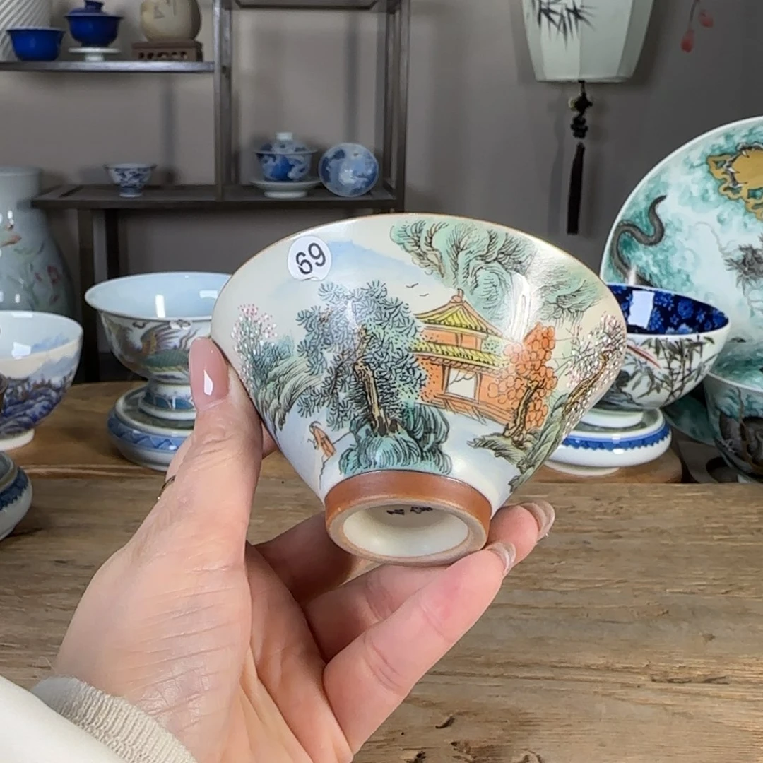 杯景德镇陶瓷柴烧多人