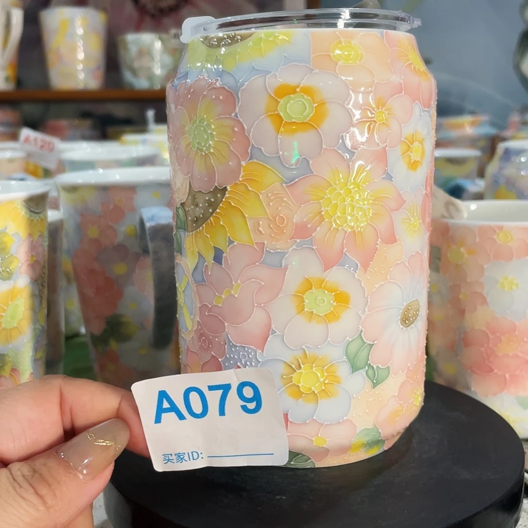 陶瓷玉泥万花大号随行杯