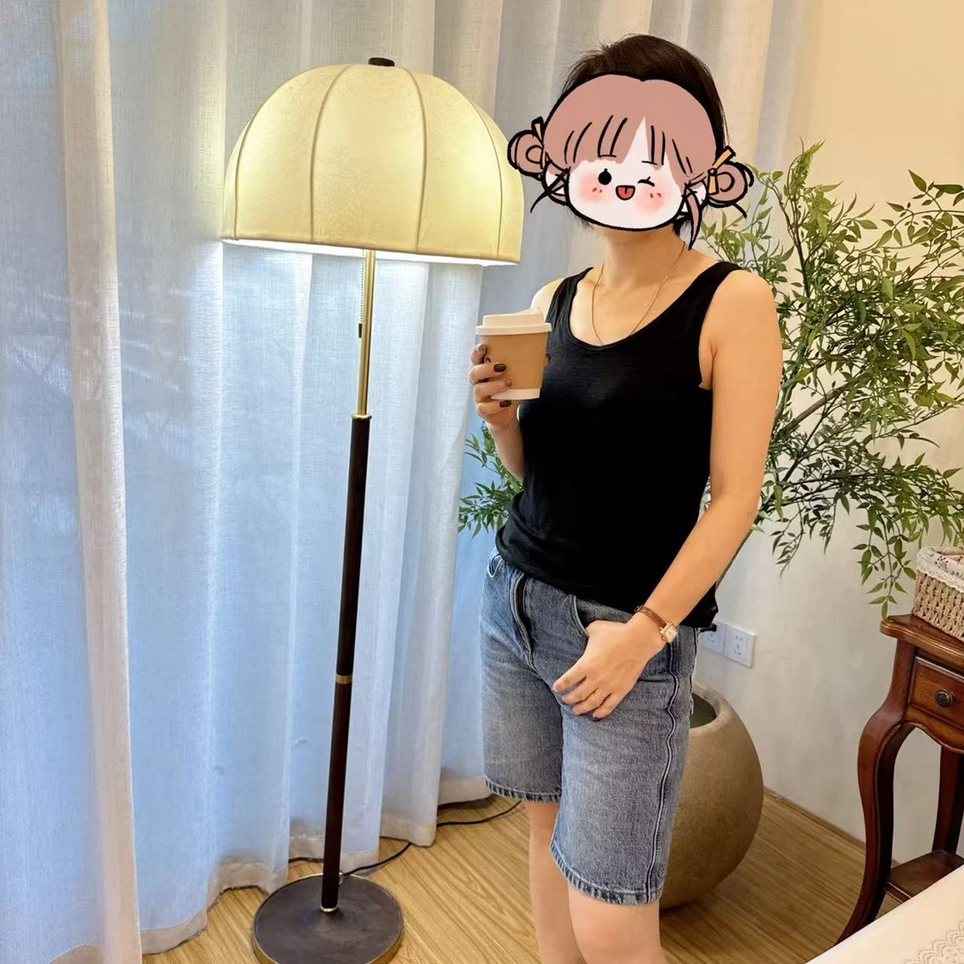 【雅趣】亚麻针织背心（带胸垫）时尚百搭夏季显瘦修身纯色背心吊带