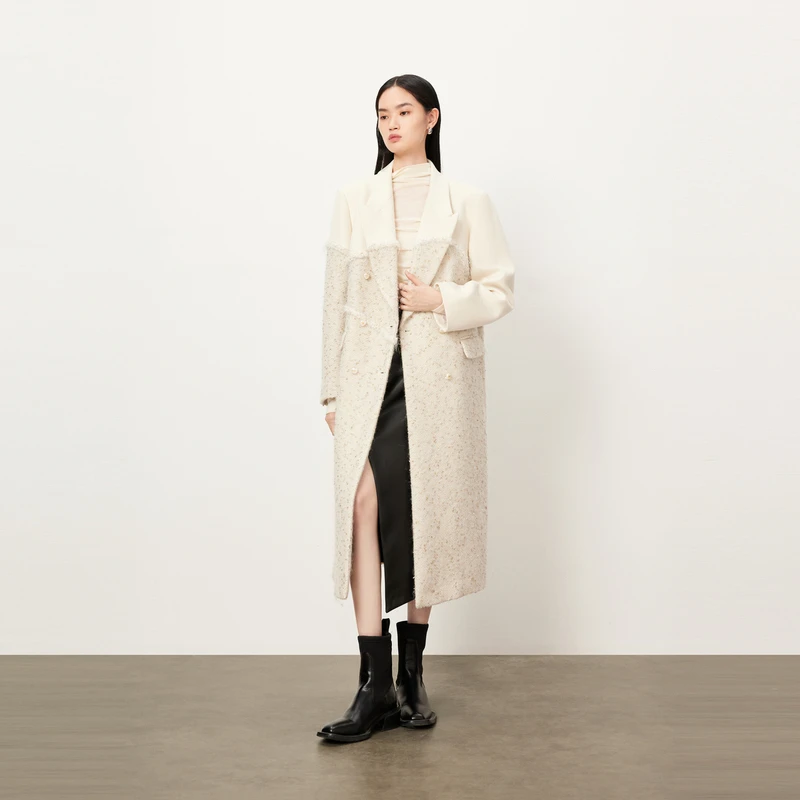 HPLY荷比俪【七语专享】冬季新款质感拼料大衣HMD43500149