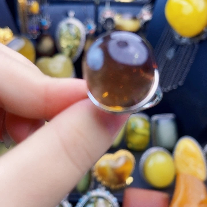 琥珀银S925镶嵌裸石