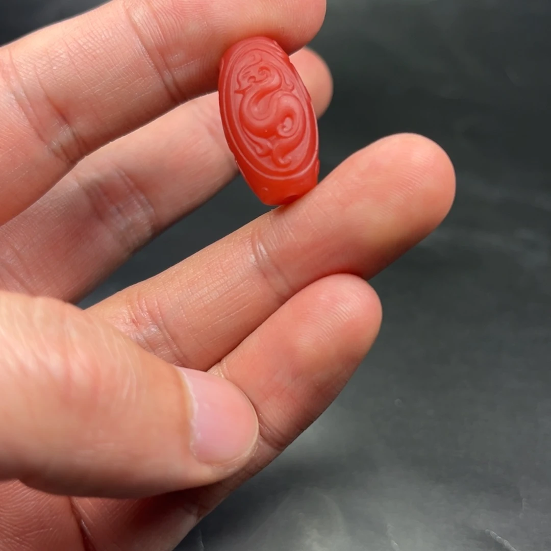 南红玛瑙博古纹勒子未镶嵌A***伯