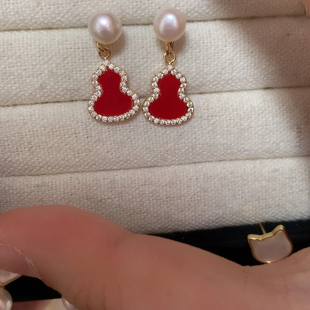 淡水珍珠耳饰合金