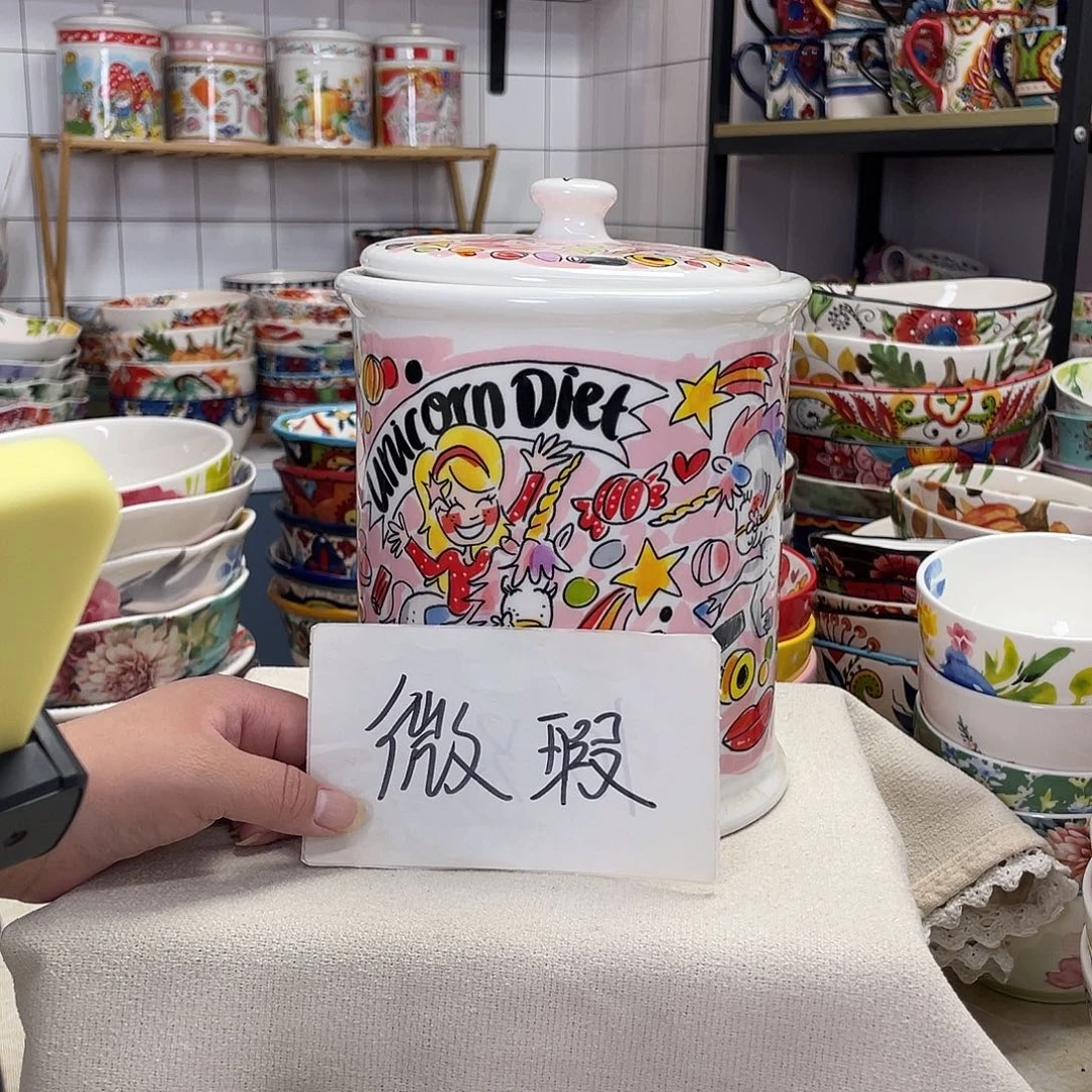 瓷片瑕疵款饼干罐独角兽