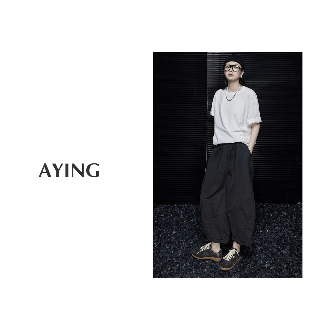 AYING  女士夏季 日系轻薄质感荃棉微弧茧型休闲裤