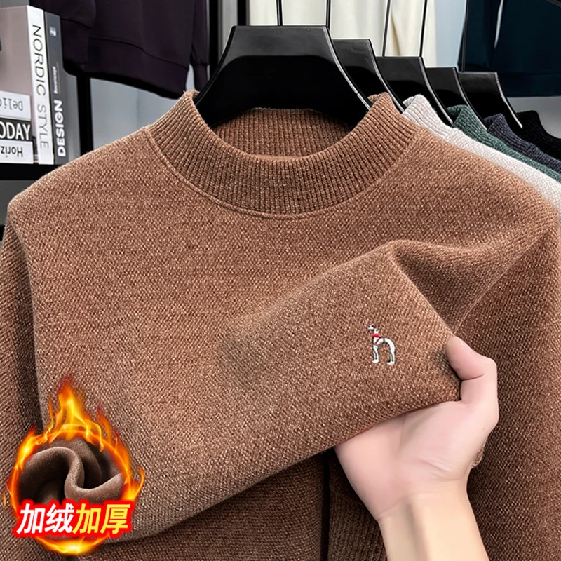 【专柜正品】冬季新款雪貂绒毛衣男士半高圆amicus微胖男士毛衣