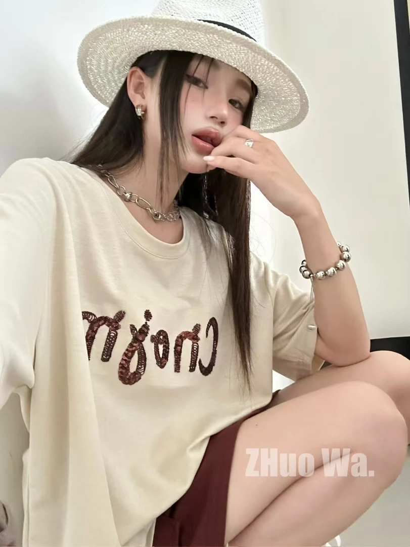 ZW卓娃潮流短袖大版宽松T恤百搭吸汗圆领