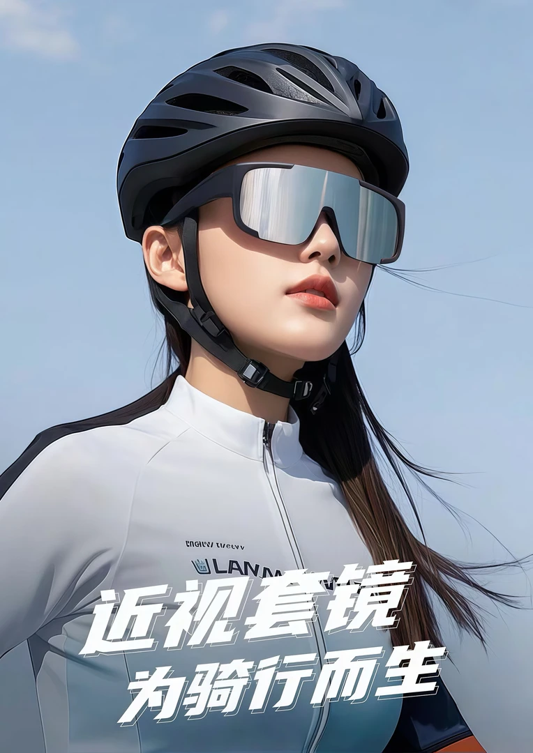 男女通用近视套镜户外登山公路车防风沙防紫外线护目镜骑行眼镜