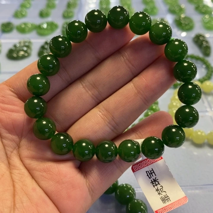 江***限未镶嵌手链和田玉（碧玉）