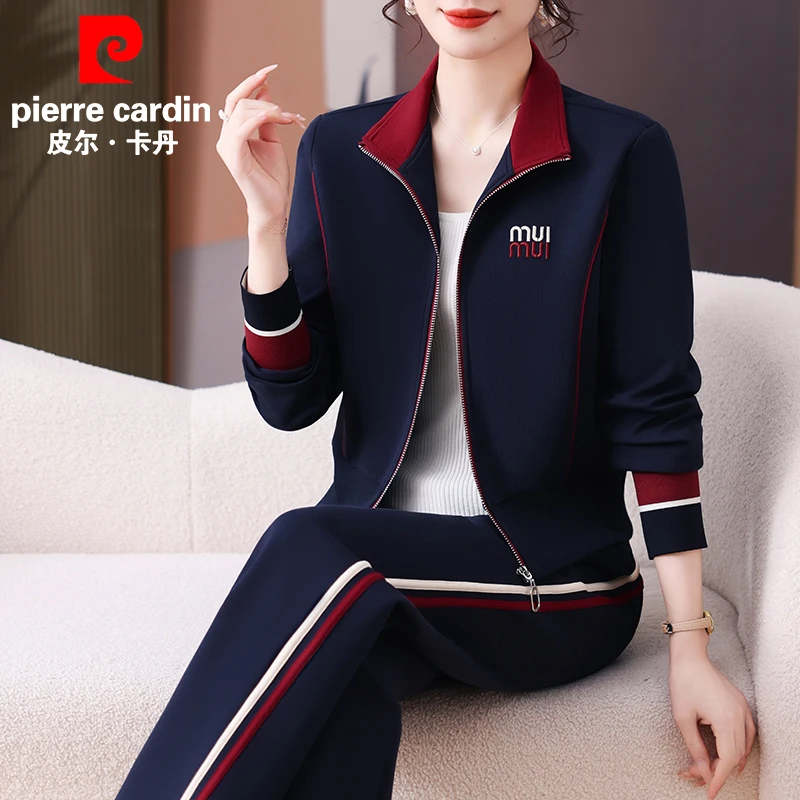 皮尔卡丹品牌女士休闲运动套装2025新款中年妈妈春秋减龄显瘦爆款