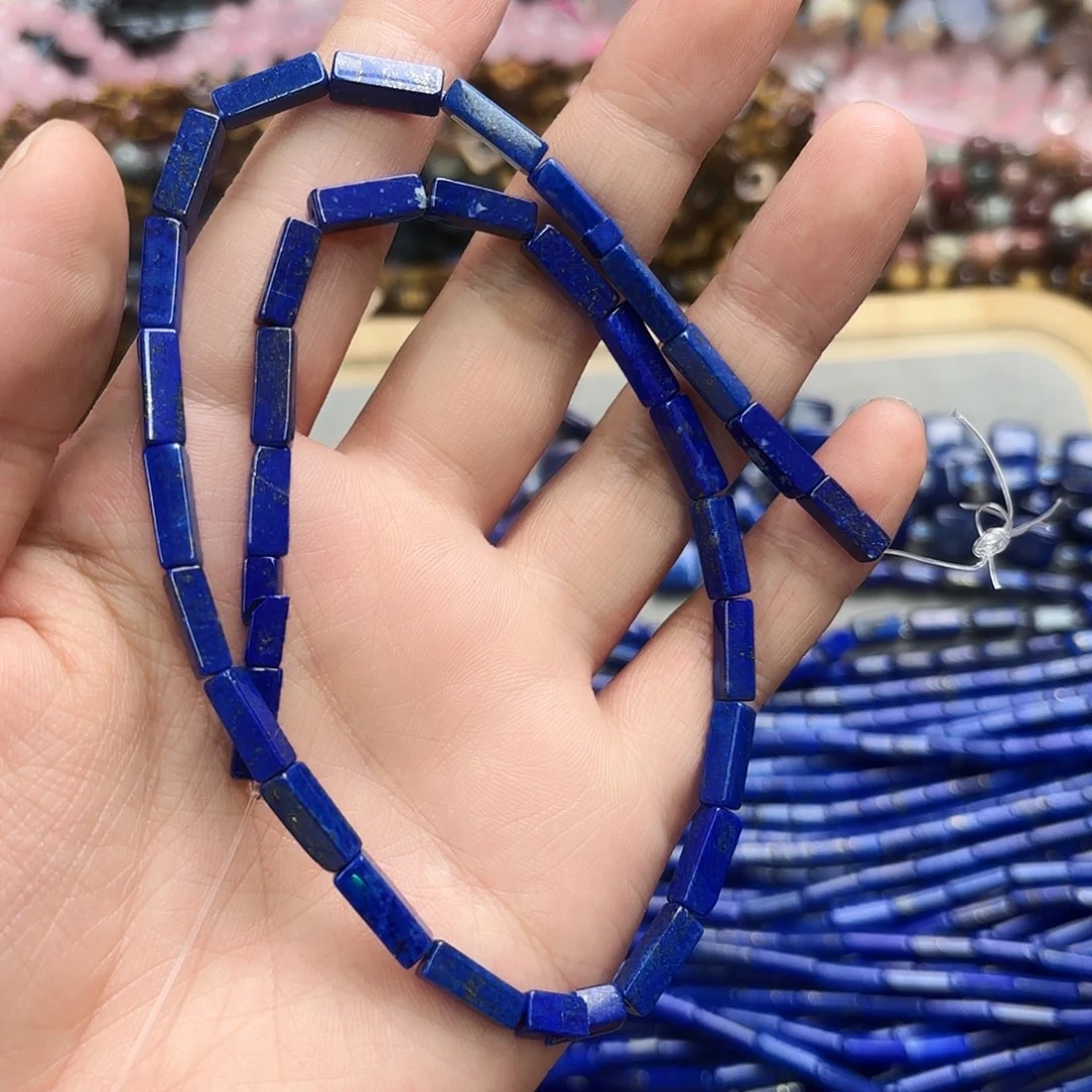 玛瑙/玉髓未镶嵌珠宝半成品4×12青金方管一条