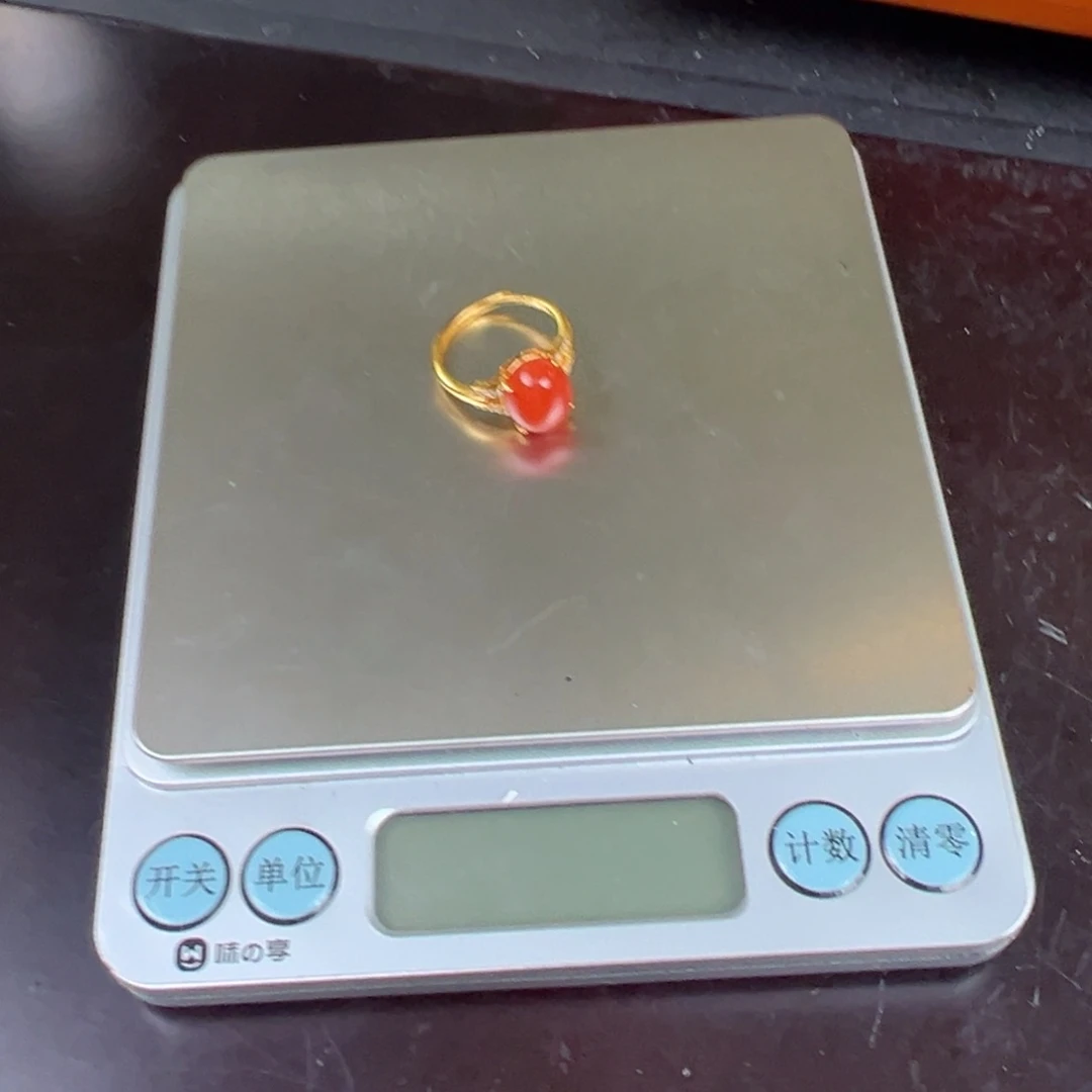南红玛瑙银S925镶嵌戒指