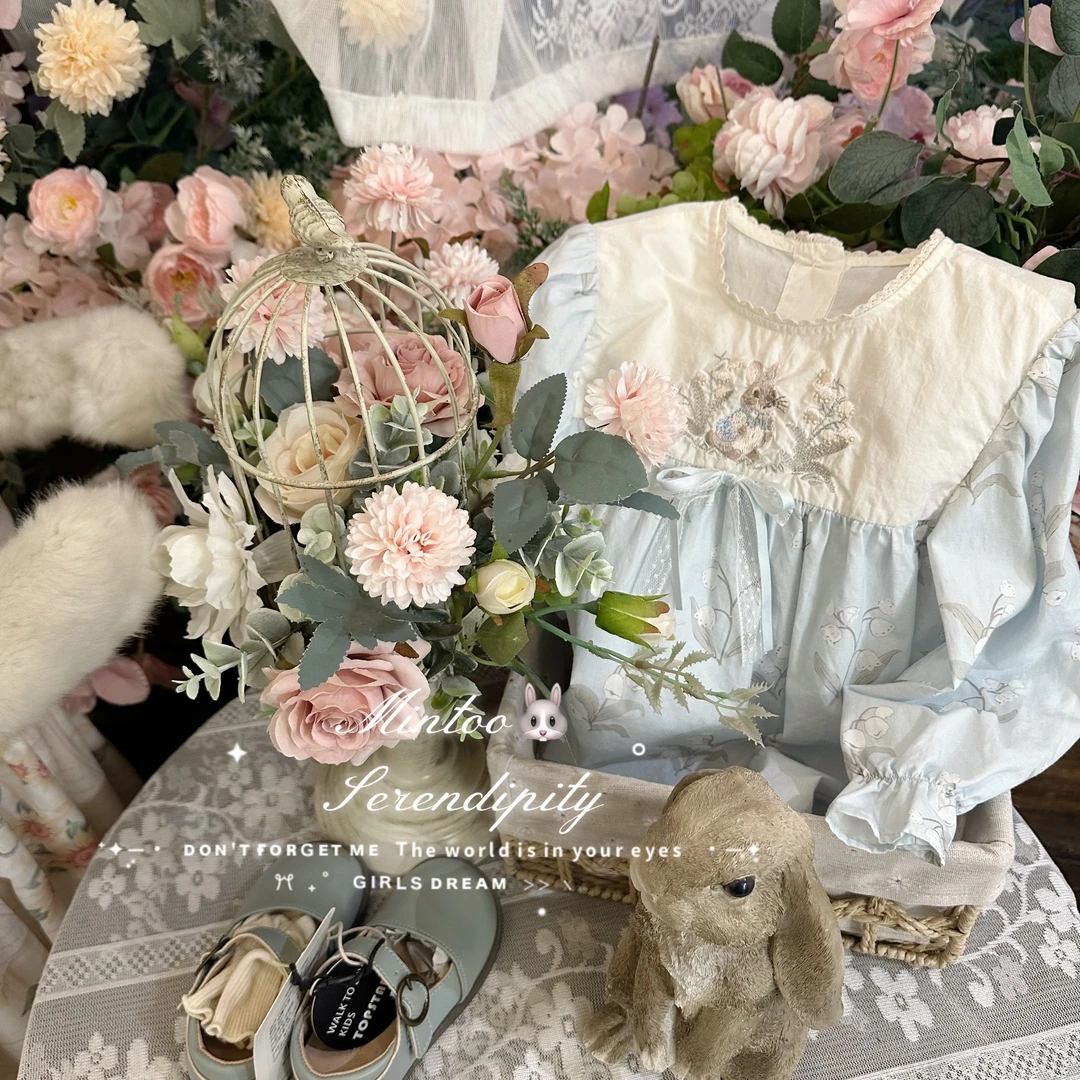 MT-53492-儿童重工法式碎花刺绣小兔子领娃娃衫（秋款）