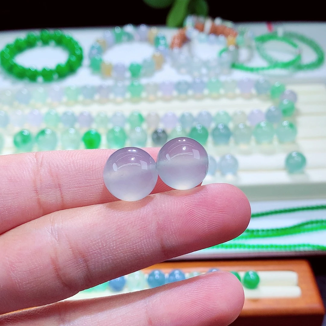 未镶嵌手串翡翠卡13.6玻璃底晴水色