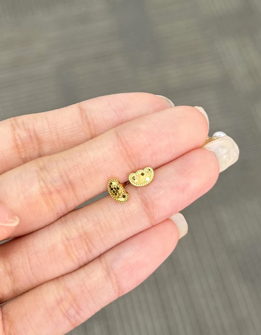 足金999 小元宝弯钩耳钉