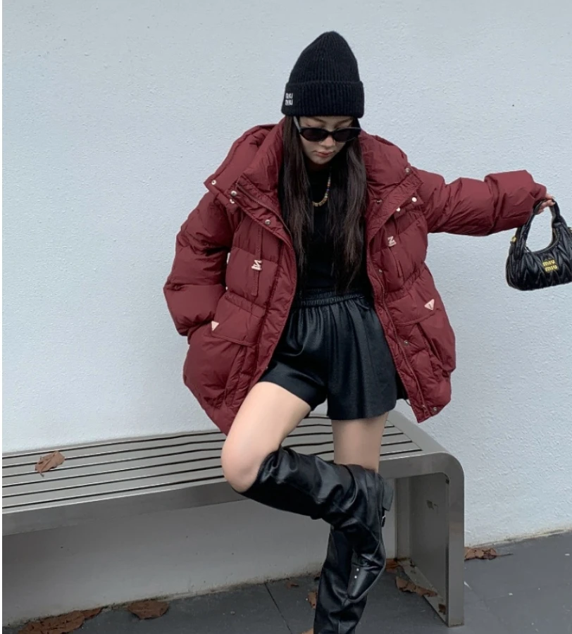 冬季新款羽绒服女款短款时尚休闲百搭情侣连帽加厚保暖