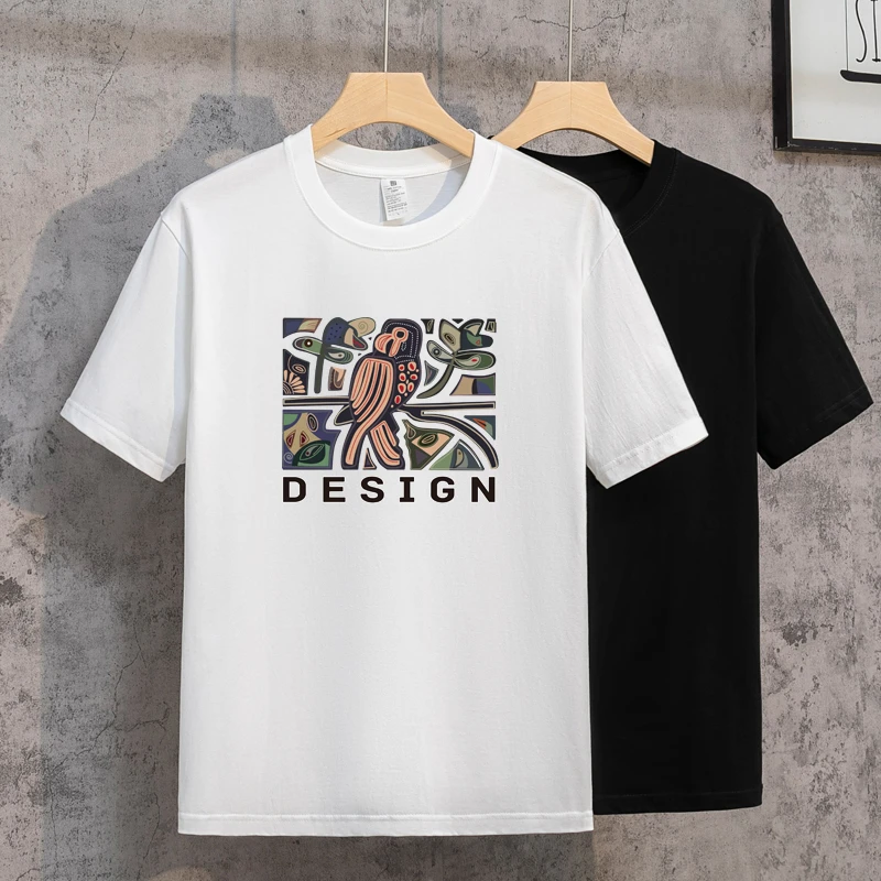 潮牌重磅夏季纯棉短袖T恤白色Ins潮流时尚百搭圆领半截袖上衣体恤