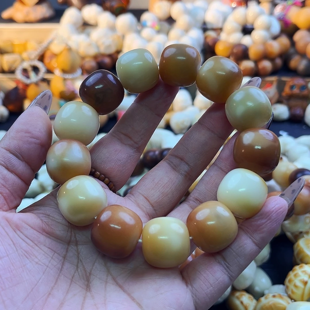 手串菩提根/象牙果菩提干磨老料桶珠