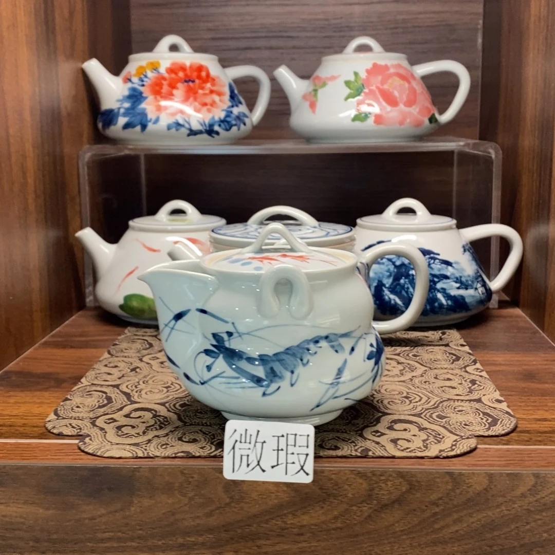 釉下彩老陶泥手工绘制