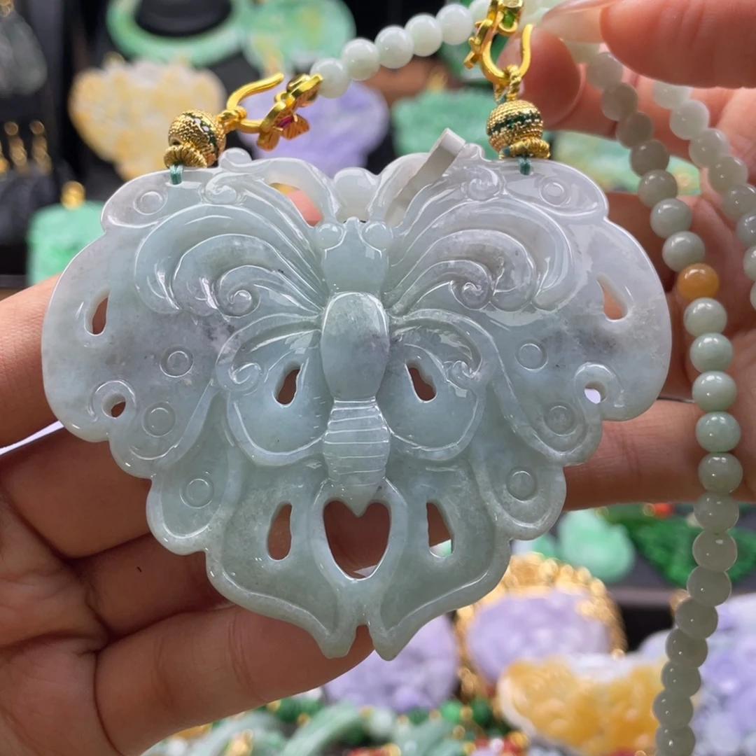 翡翠未镶嵌颈饰代编织